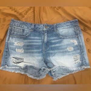 Buckle Black Distressed Denim Short